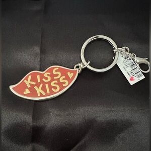 Brighton KISS KISS Key Fob NWT E14860 List $34 Silver Plated Front Rare 2383